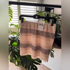 Women's Striped Skirt - Cream and Gray